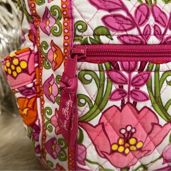 VERA BRADLEY Lilli Bell On The Go Crossbody Pink Green White Tulip Floral 2013 - Picture 7 of 16